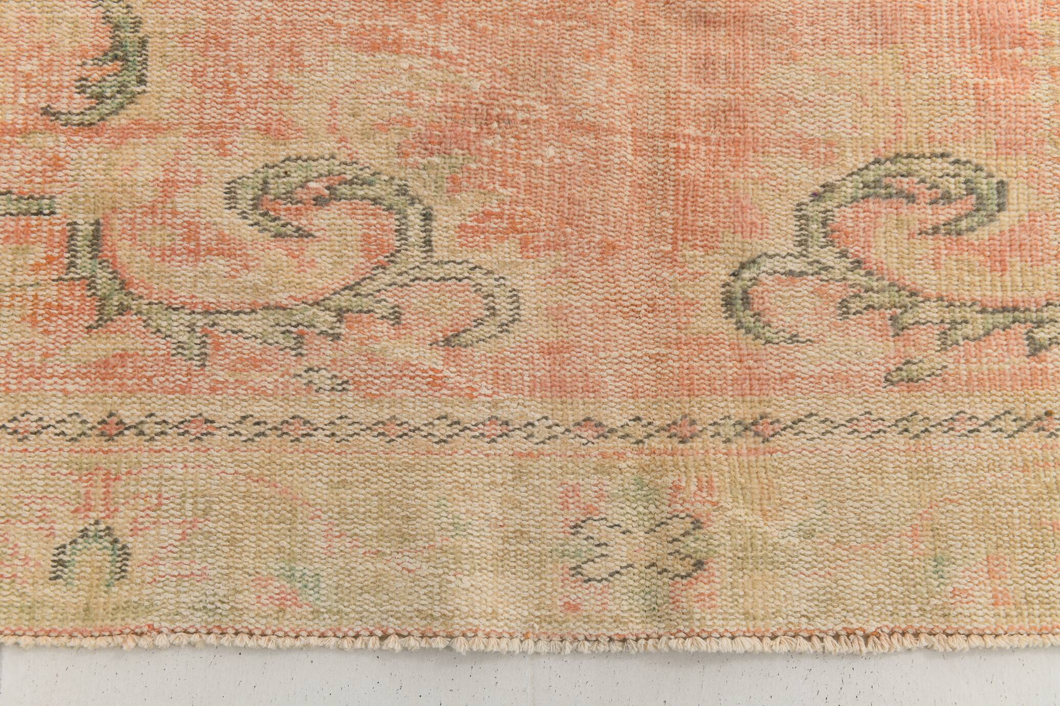 6x9 Vintage Peach Orange Rug, 175x270Cm