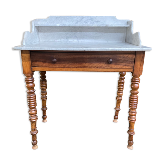 Coiffeuse table de toilette Louis Philippe marbre blanc