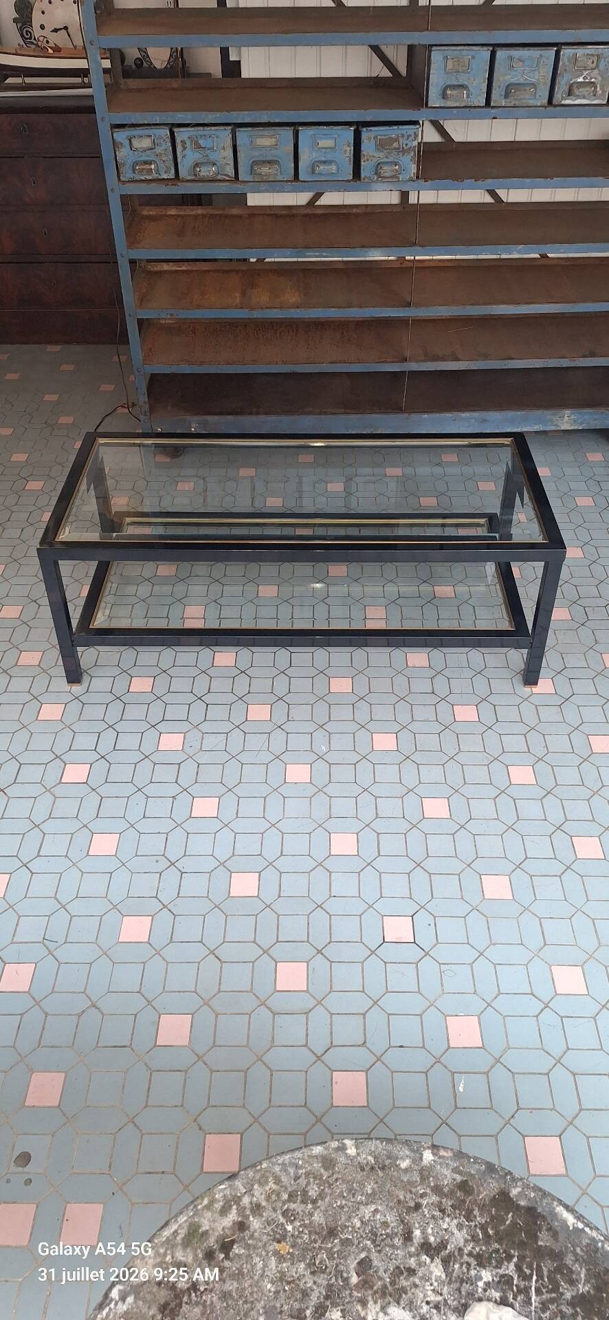 Table basse deux etages seventies