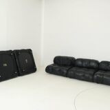 Camaleonda Sofa in Black Leather by Mario Bellini for C&B Italia 1960s