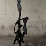 Large abstract sculpture in painted wood