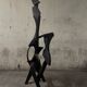 Large abstract sculpture in painted wood