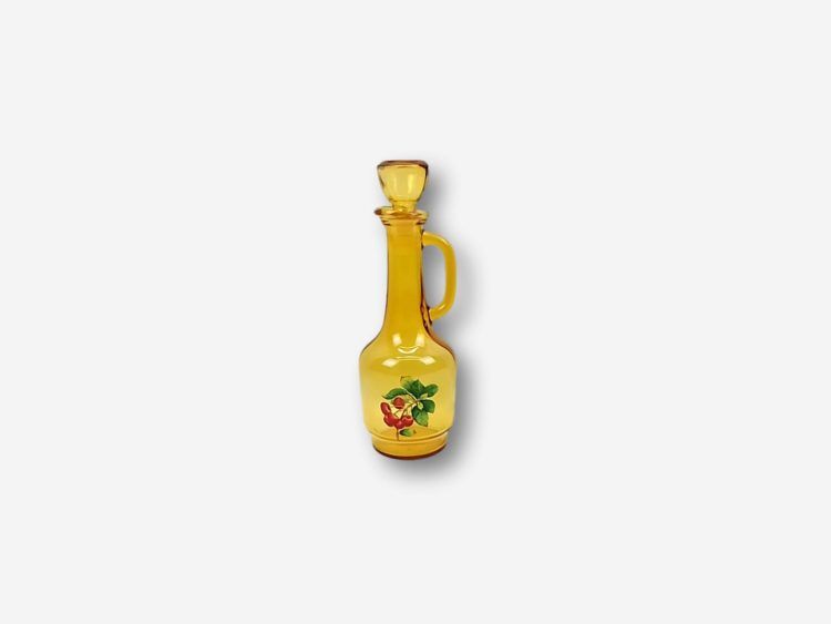 Vintage decanter in cherry yellow glass