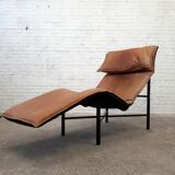 Cognac leather long chair, 'Skye' model by Tord Bjorklund, Sweden 1970s