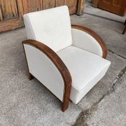 Fauteuil art déco beige, années 1920