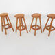 Scandinavian modern pinewood bar stools 1970's