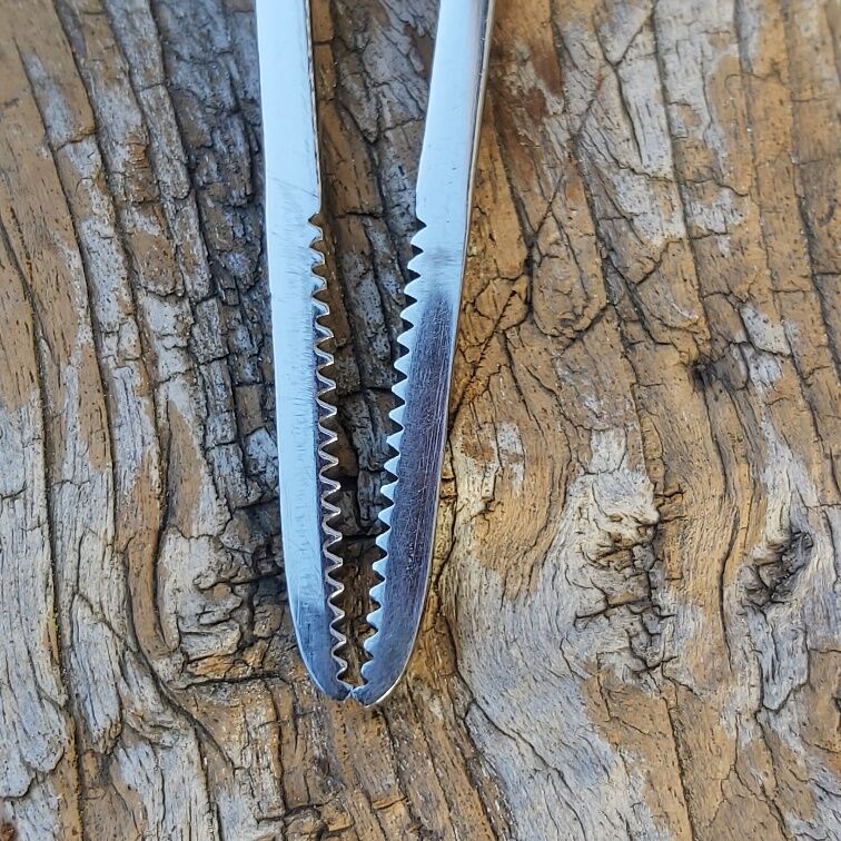 Modernist sugar pinch chrome metal