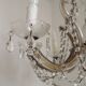 Mid-Century Brass Glass & Crystal Maria Theresa Style 8 Arm Chandelier 5446