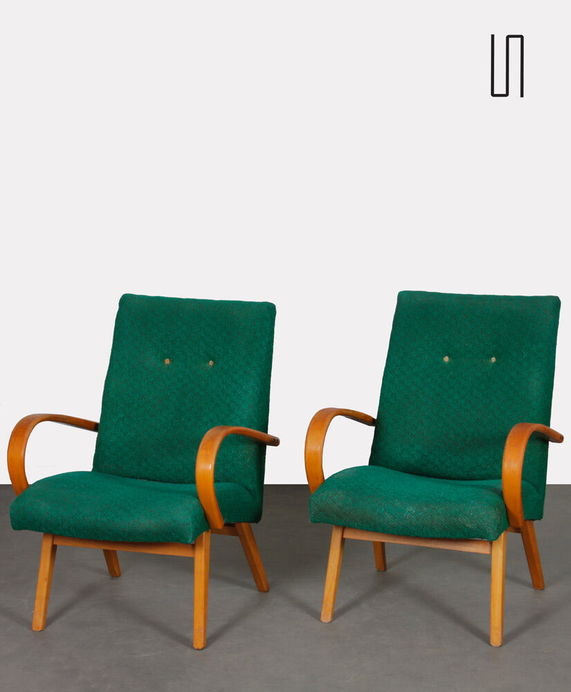 Pair of armchairs by Jaroslav Smidek produced by Ton circa 1960