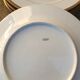 Set of 6 porcelain dinner plates with golden ear edging