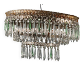 Antique Empire style chandelier in iron and glass, Italy, 20th century