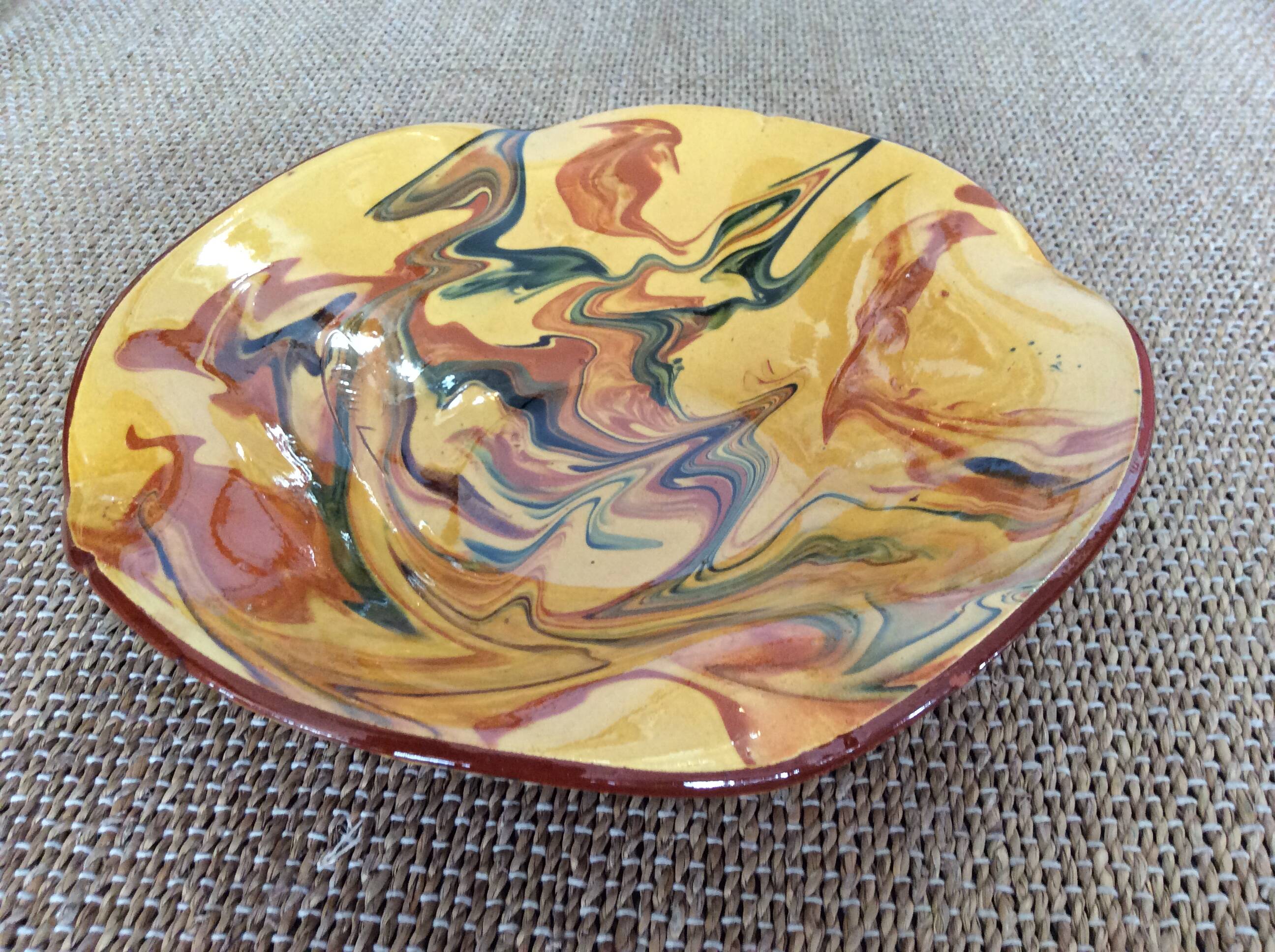 Glazed terracotta salad bowl