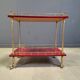 Rare Italian lacquered goatskin / parchment serving bar cart by Aldo T