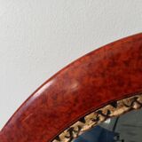 Antique oval mirror with bevelled glass