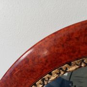 Antique oval mirror with bevelled glass