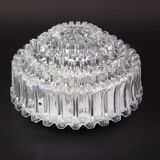 Round textured glass ceiling light by Limburg, Germany, 1970s.