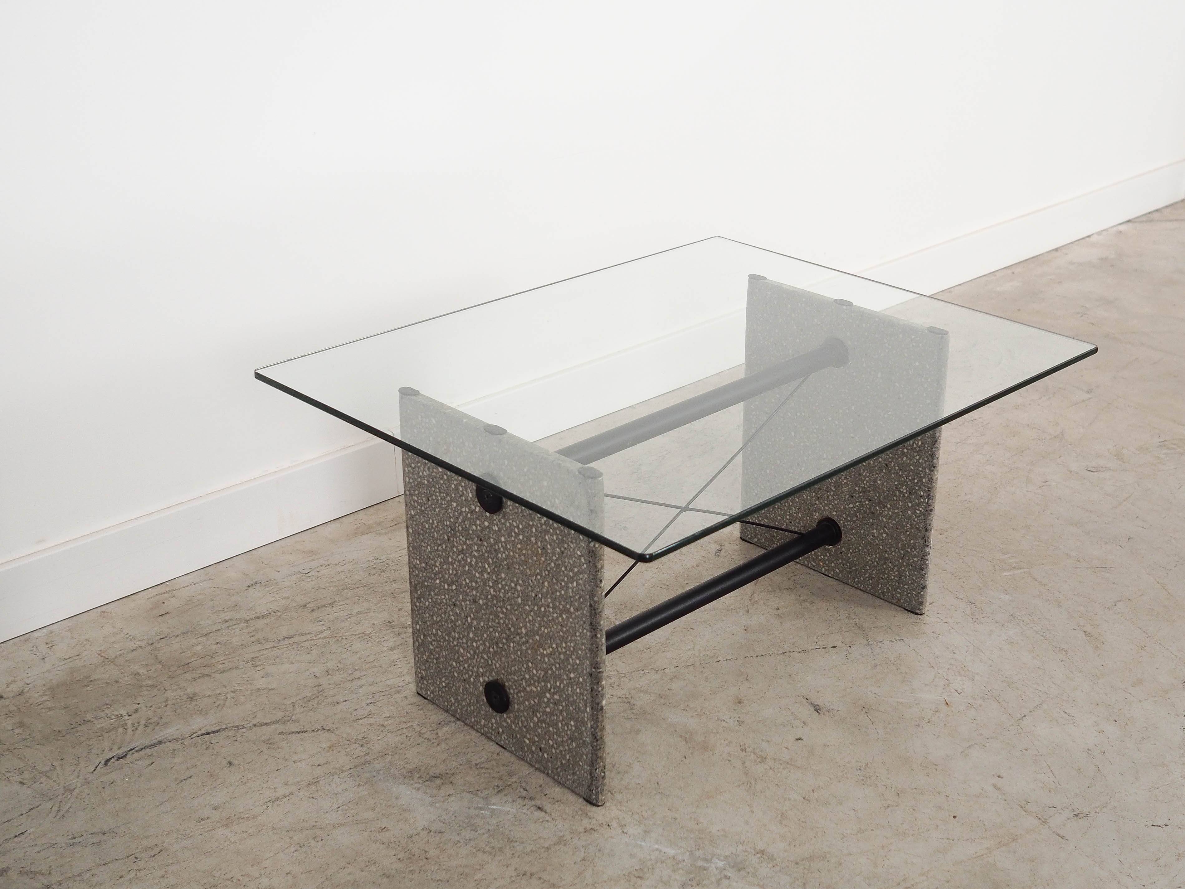 Glass coffee table, Italian design, 1960s, made in Italy