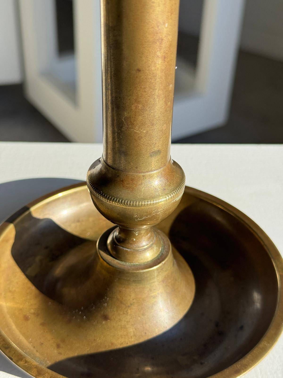 Large adjustable antique gold candlestick H20 D10