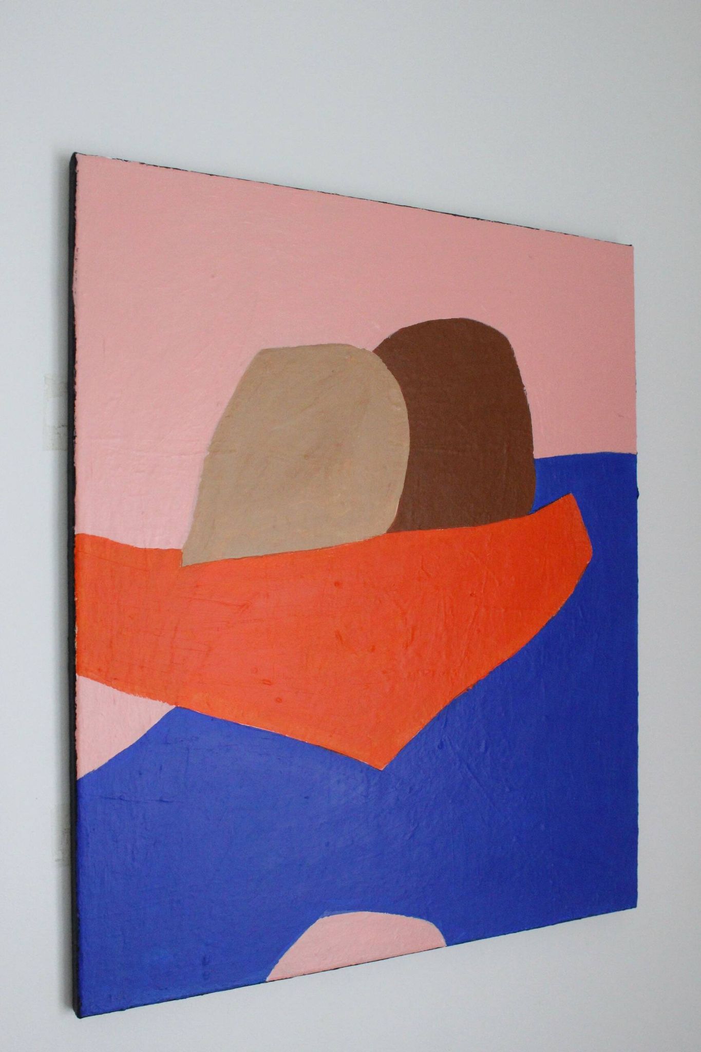 Peinture figurative minimaliste "In your arms" par Bodasca
