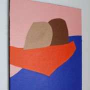 Peinture figurative minimaliste "In your arms" par Bodasca