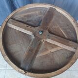 Walnut tripod pedestal table