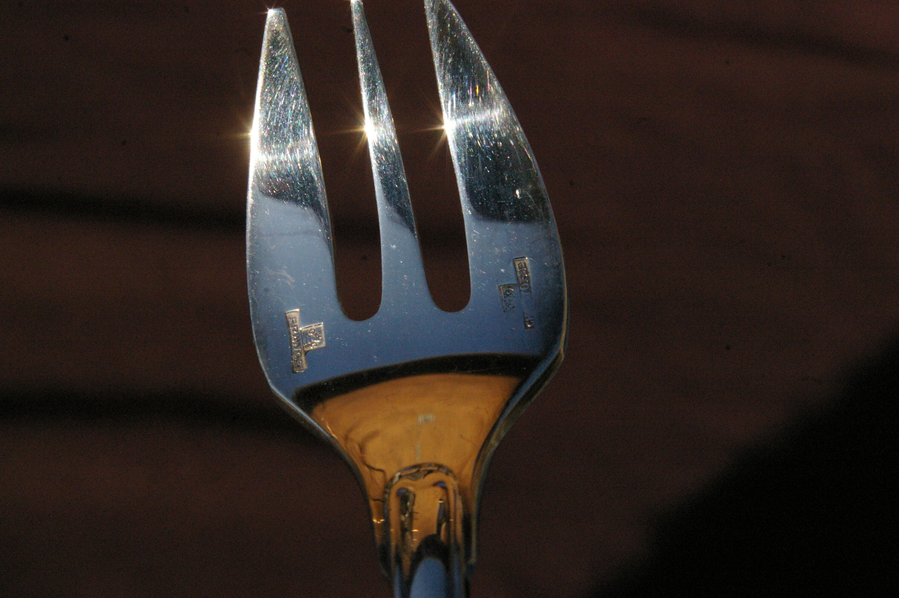 2 oyster forks in silver metal christofle versailles model