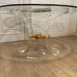 Table Lys en plexiglas et métal doré, 1970