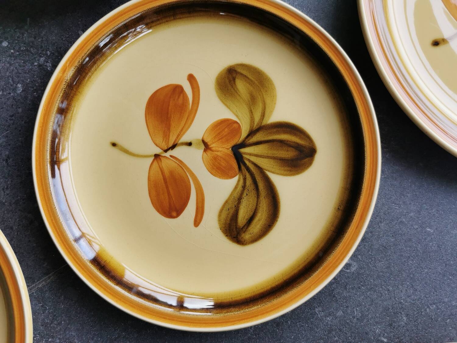 Vintage 13-piece Gien France Fuego model service