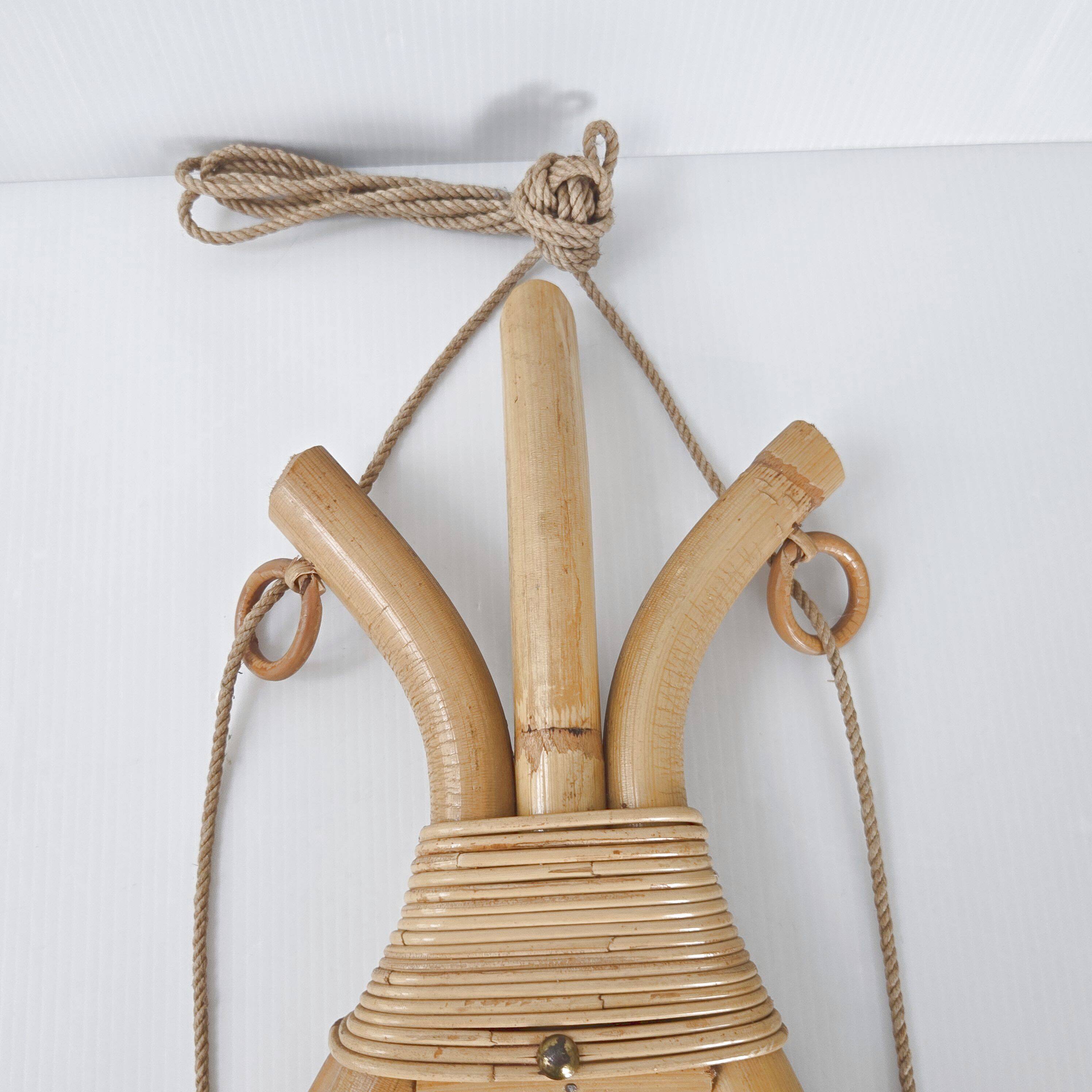 Vintage rattan mirror 1960