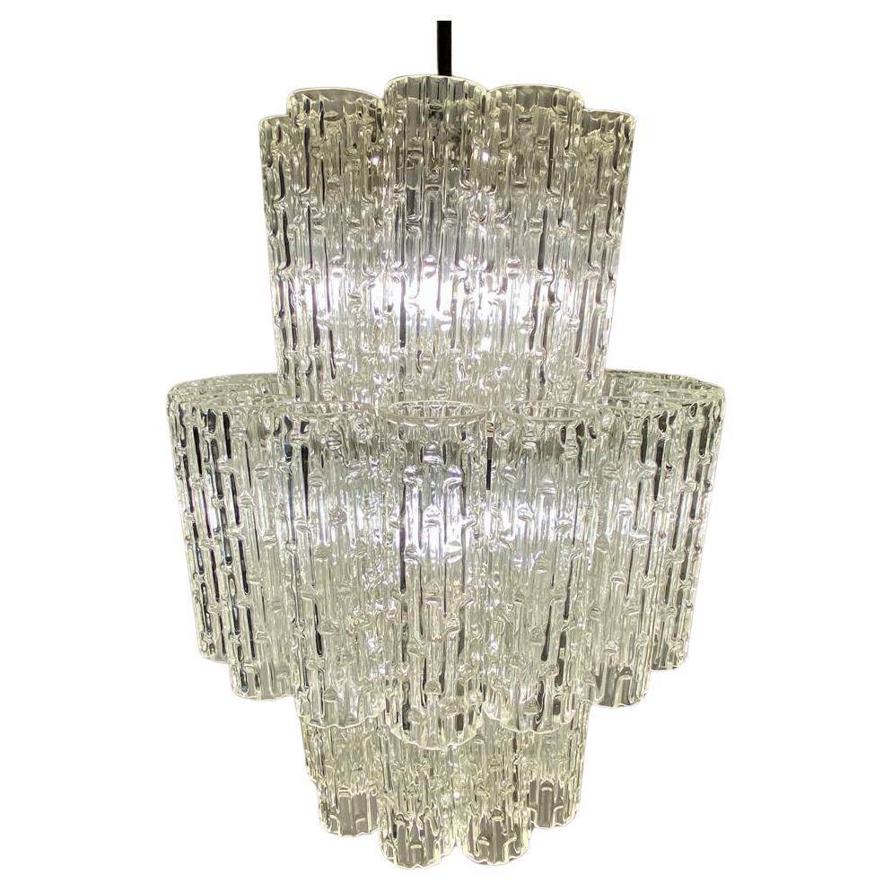 Vintage Murano chandelier, 38 cortex glasses, Italy 1960's