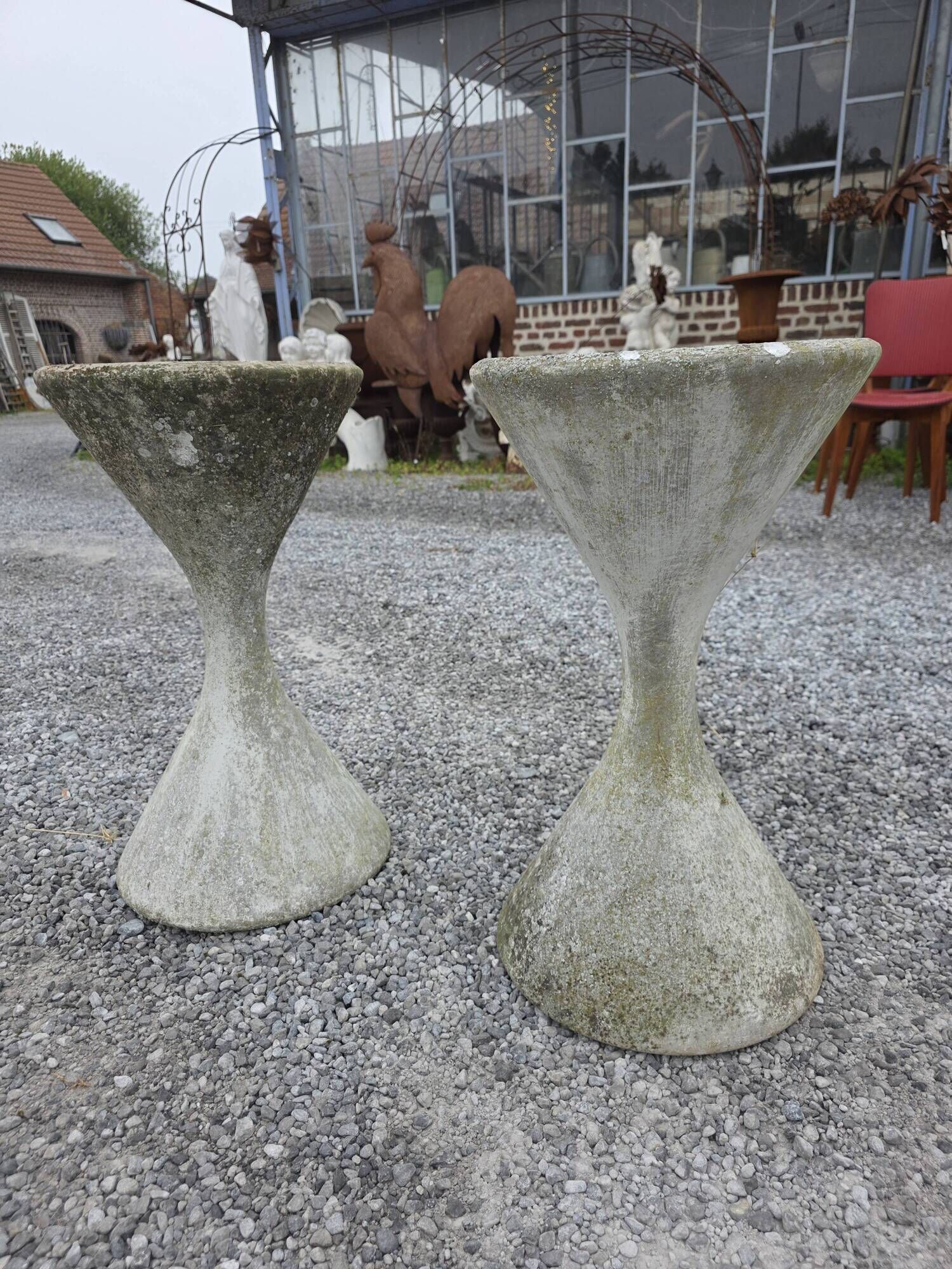 Pair of diabolos in eternit by Willy Guhl and Anton Bee – 1960