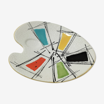 Vide poche céramique palette de peintre design années 60
