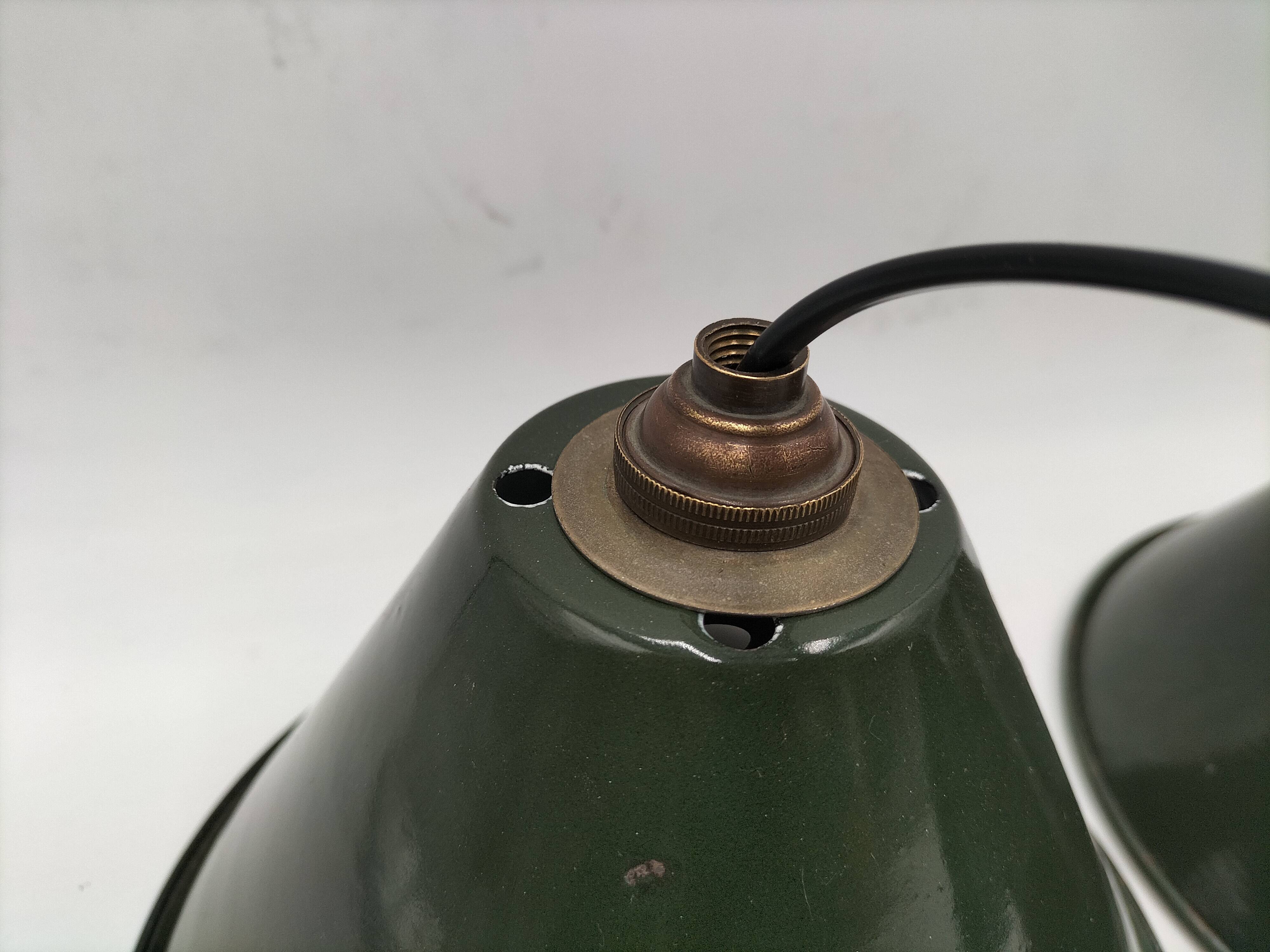 Enamelled sheet metal cone pendants