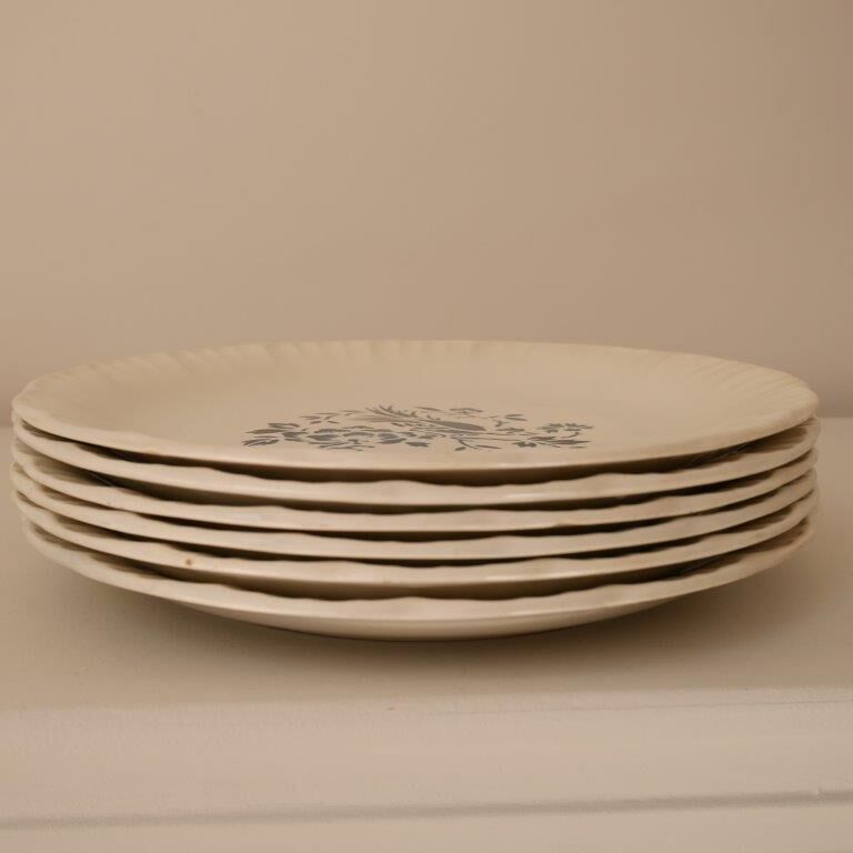 Set of 6 plates Digoin and Sarrguemines, Touraine model