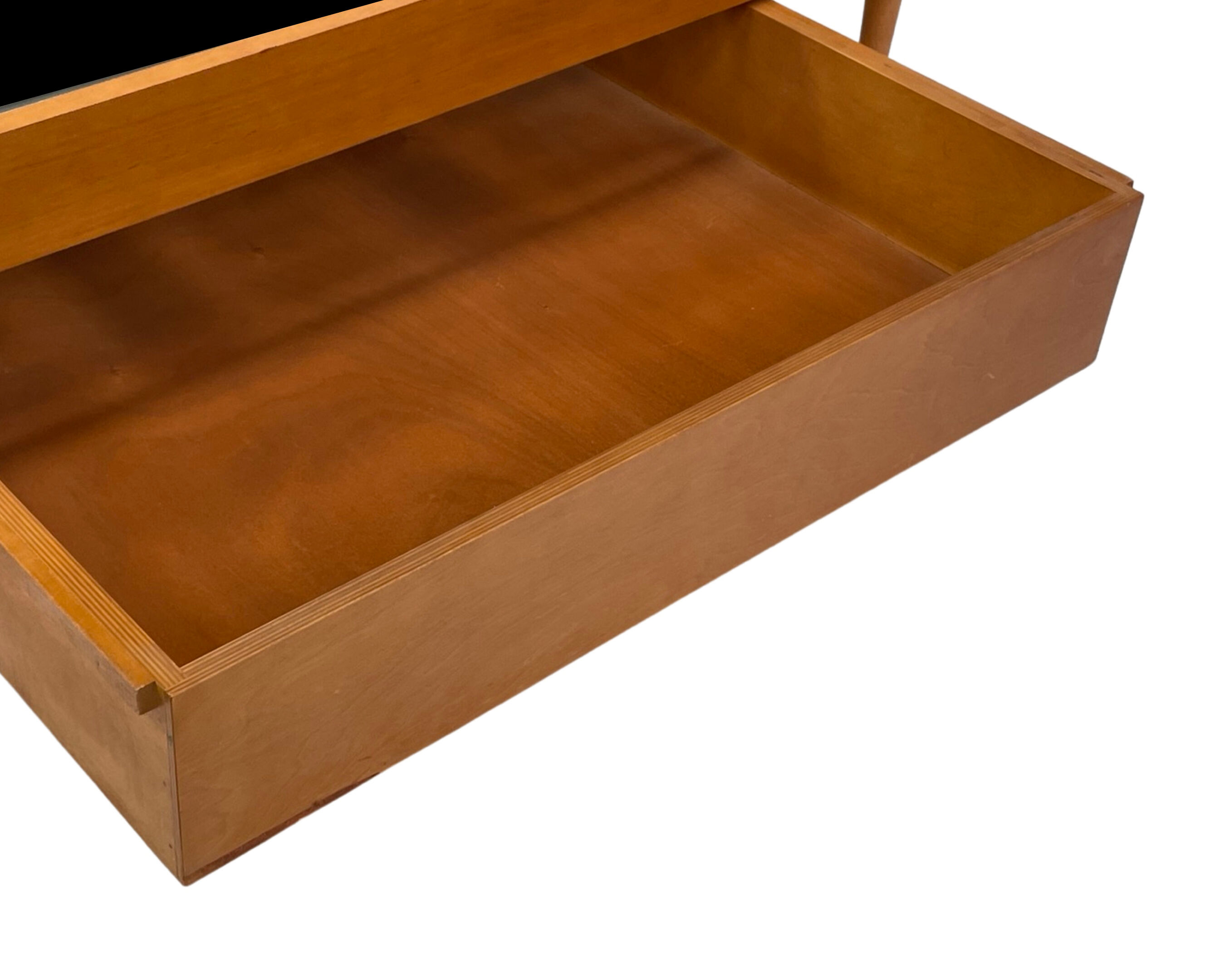 Vintage daybed 1960s minimalist design with drawer in wood