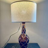 Vintage rattan glass lamp