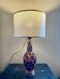 Lampe verre rotin vintage
