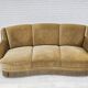 1970s, Danish 3-seater "Banana" sofa, original green velour.