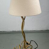 Lampe vintage ondulée de forme libre, abat-jour bouclé