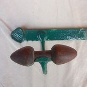 Wall coat rack in metal and old wood