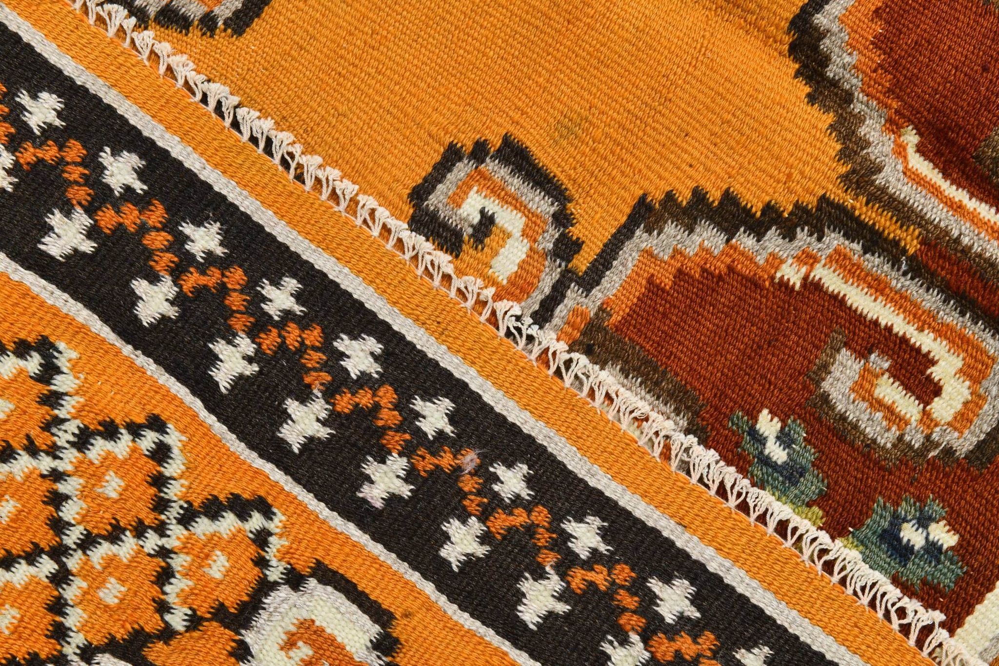 Wine Red & Orange Classic Vintage Kilim Rug, 171x289Cm