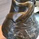 Large bronze lamp nynph in the bath 63x38 superb tiffany style lampshade