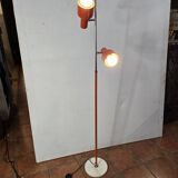 Orange floor lamp with two spots from the 70s