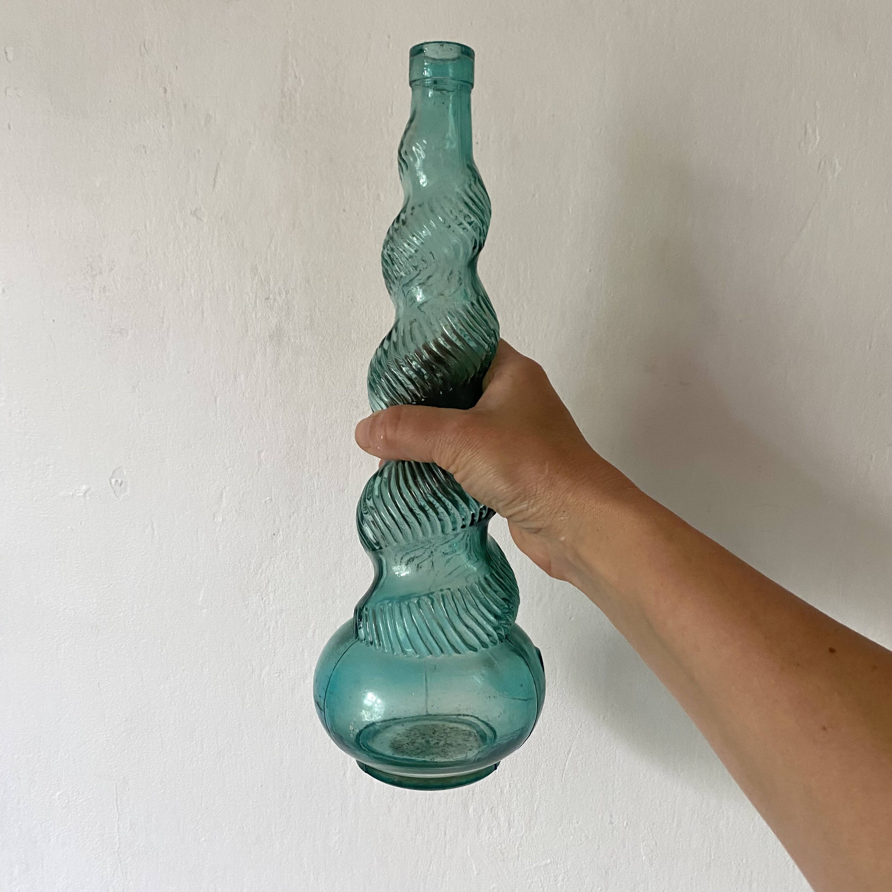 Vintage twisted Italian Empoli bottles