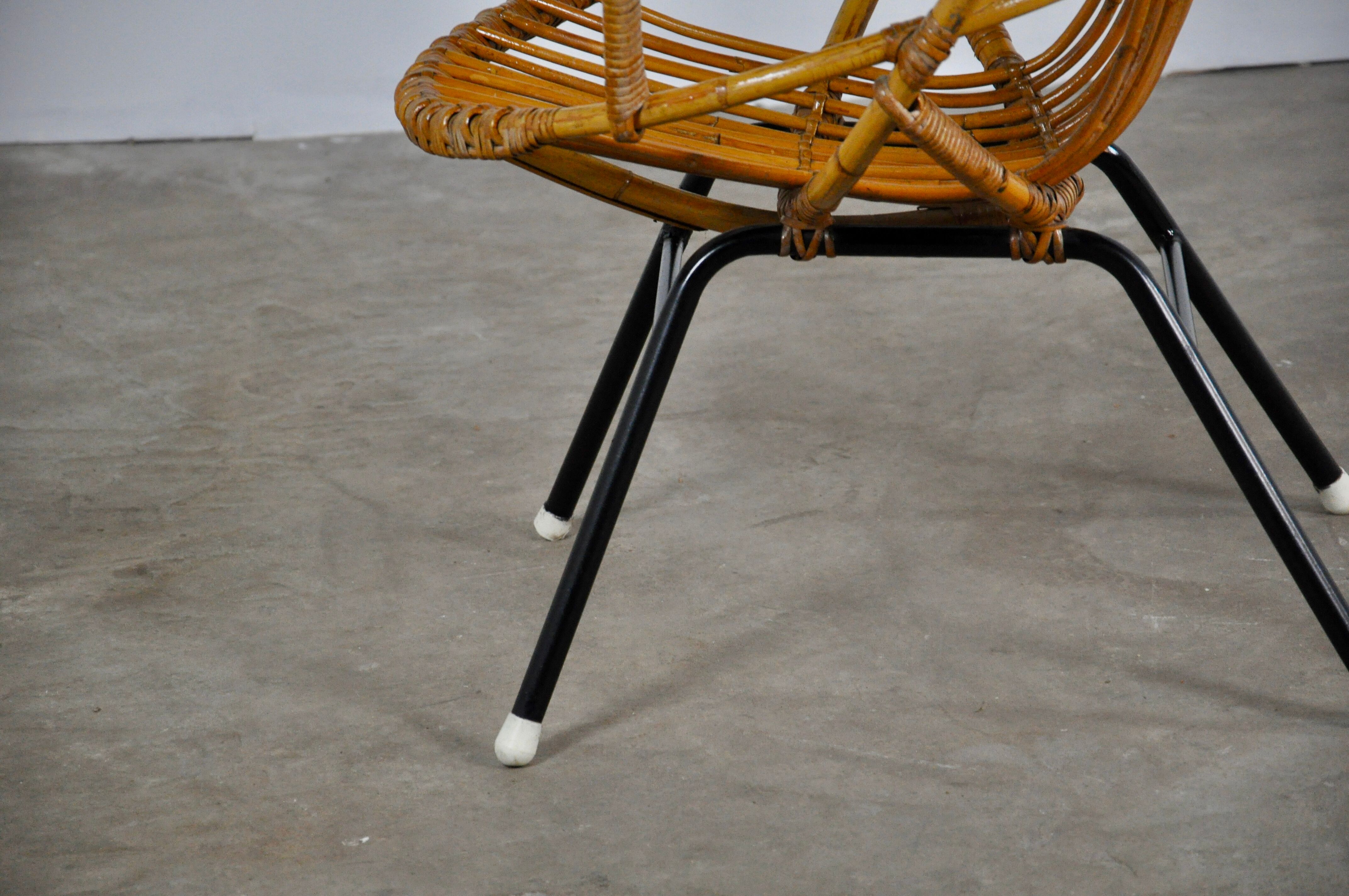 Rattan armchair by Rohe Noordwolde, Netherlands, 1960