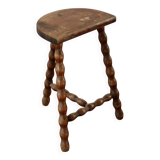 Tabouret ancien tripode en bois tourné