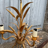 Chandelier and Pair of Wheat Sheaf Wall Lights