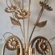 Applique murale fleurs metal doré