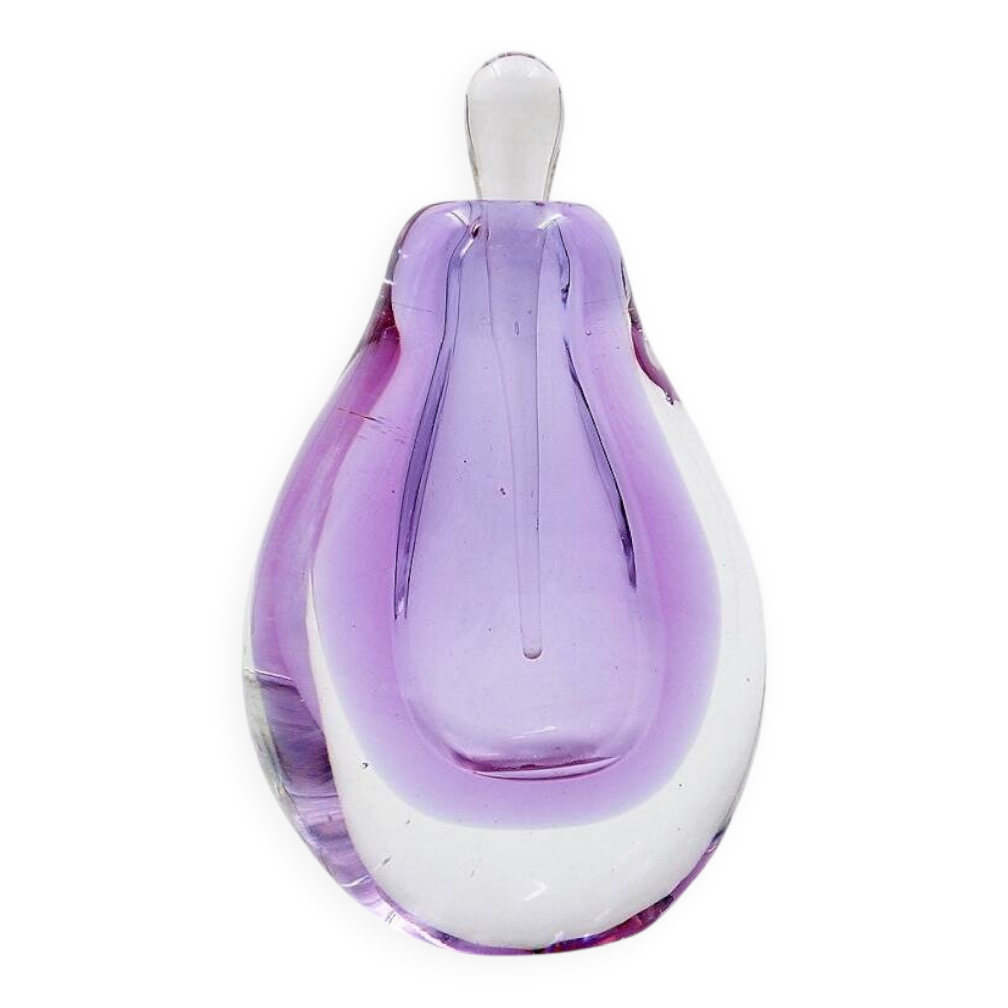 Flacon à parfum en verre soufflé violet « Sommerso »