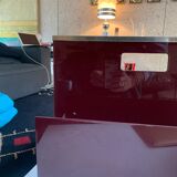Magazine holder 70s plexiglass burgundy